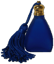 Triangular Blue Frosted Glass Bottle with Blue Tassel Cap - 7ml