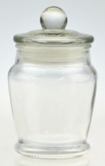  Small Clear Glass French Temple Jar with Glass Lid - 140ml