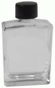 Elegant Square Glass Bottle with Black Lid - 15ml - Glass