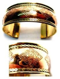 Celtic Knotwork Cuff Bracelet - Copper and Brass