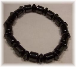 Click For Detail View - Magnetic Hematite Bracelet with Tube Beads - One Size Fits All