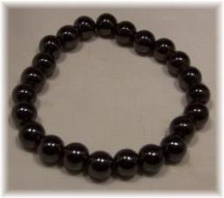 Click For Detail View - Magnetic Hematite Bracelet with Round Beads - One Size Fits All