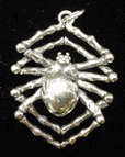 Sterling Silver Black Widow Spider pendant
