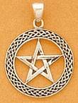 Sterling Silver Celtic Weave Pentagram Pendant  - Click for detail VIEW