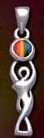 Solid Sterling Silver Goddess Holding Stone - Pride Symbol - Rainbow Pendant