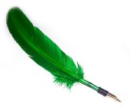 Straight Emerald Green Quill with Removable Gold Nib