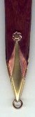 Detail view of bottom tip of sheath for Large Ankh Athame - a Handcrafted Ritual Treasure by MasterCraftsman ShadowSmith - click for enlarged view
