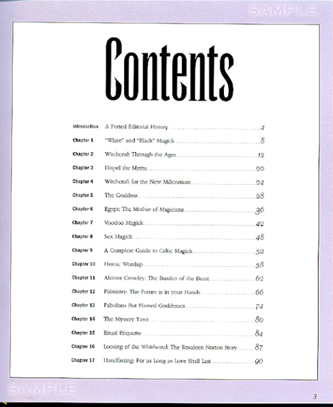 The Best of Witchcraft - Collections, Volume 1.. img - INSIDE - Table of Contents